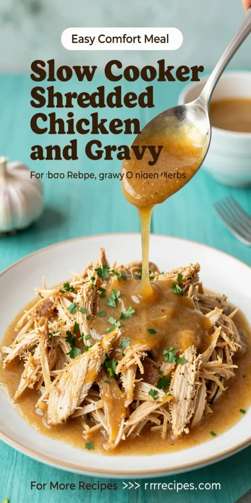 Slow Cooker Shredded Chicken and Gravy