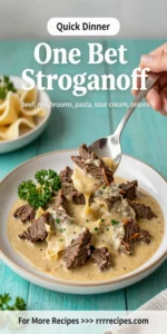 One Pot Beef Stroganoff