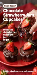 Chocolate Strawberry Jam Cupcakes