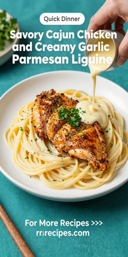 Savory Cajun Chicken and Creamy Garlic Parmesan Linguine