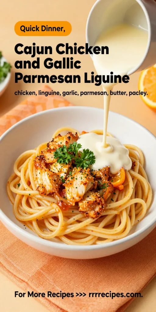 Cajun Chicken and Garlic Parmesan Linguine