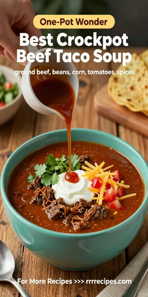 Best Crockpot Ground Beef Taco Soup