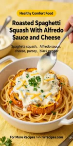 Roasted Spaghetti Squash With Alfredo Sauce and Cheese