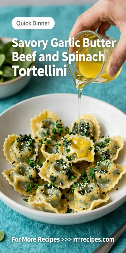 Savory Garlic Butter Beef and Spinach Tortellini