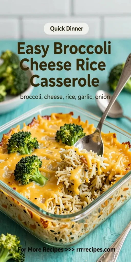 Easy Broccoli Cheese Rice Casserole