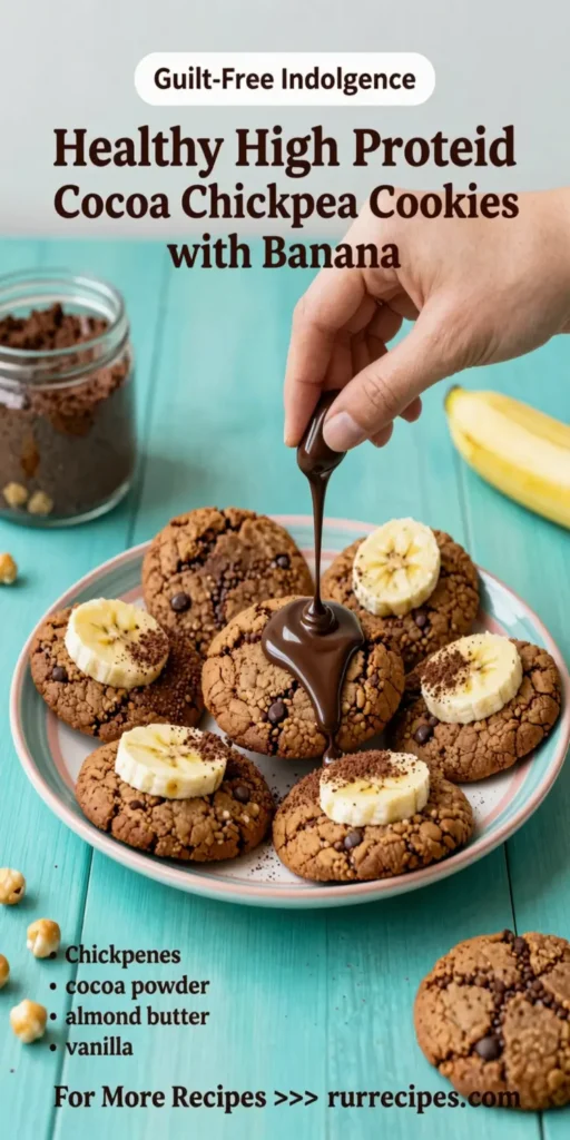 Healthy High Protein Cocoa Chickpea Cookies with Banana