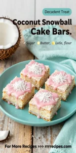 Pink Coconut Snowball Cake Bars