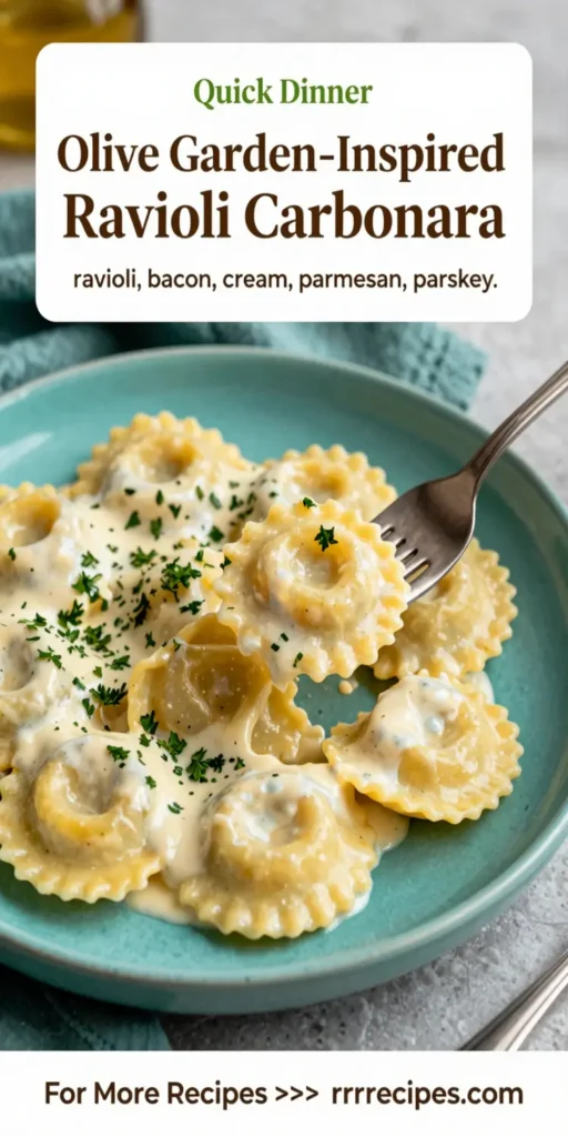 Olive Garden-Inspired Ravioli Carbonara
