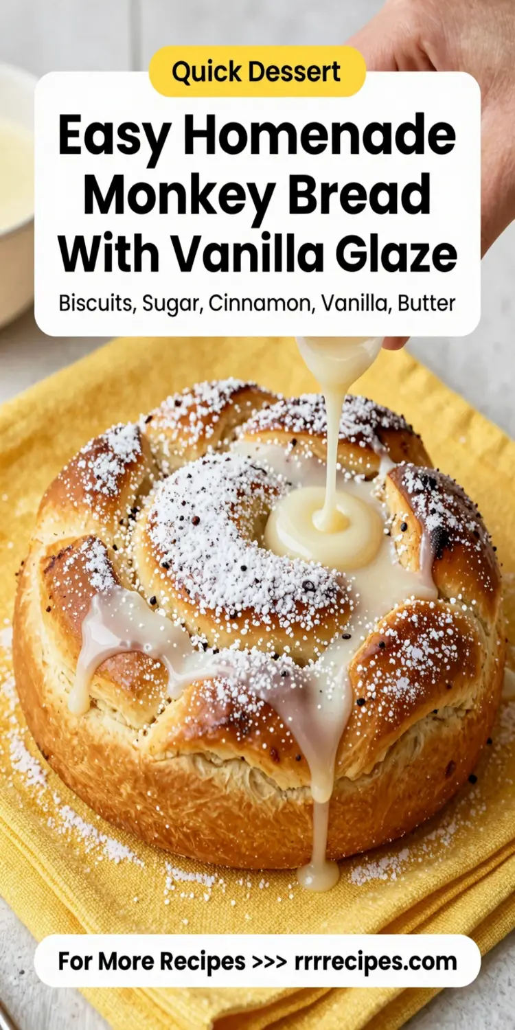 Easy Homemade Monkey Bread With Vanilla Glaze