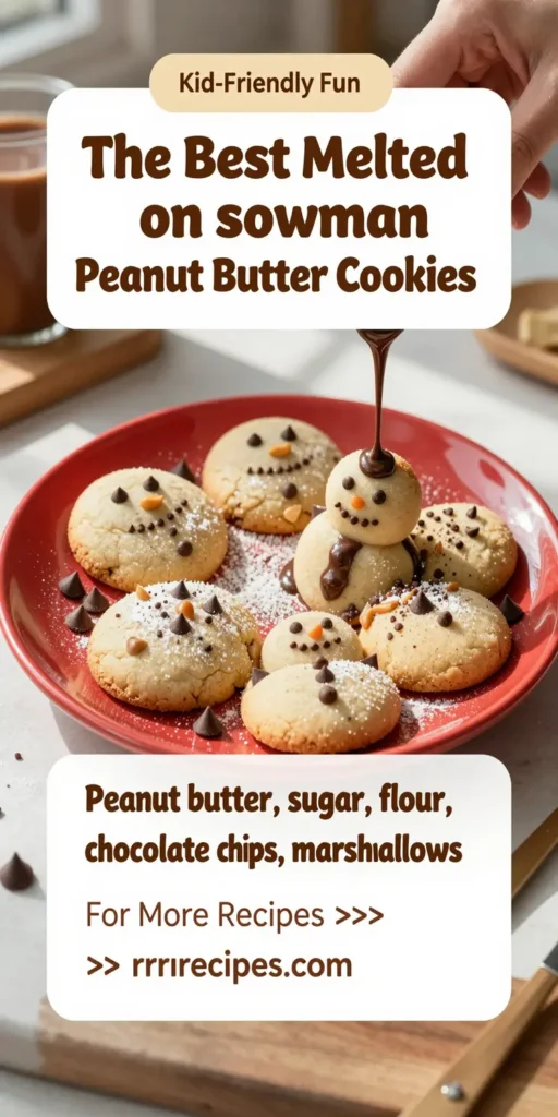 The Best Melted Snowman Peanut Butter Cookies