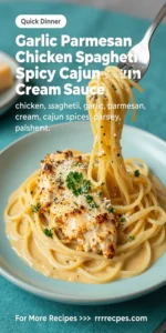 Garlic Parmesan Chicken Spaghetti in Spicy Cajun Cream Sauce