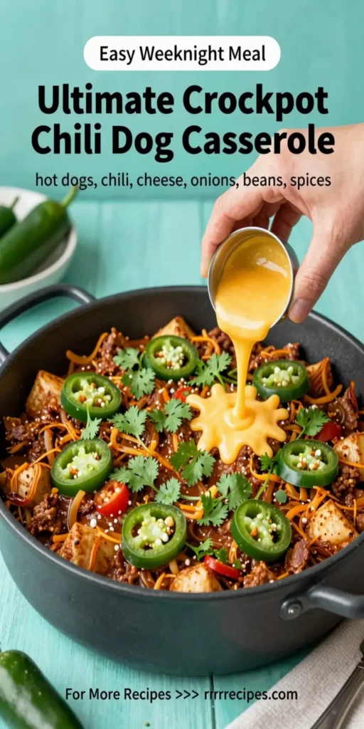 Ultimate Crockpot Chili Dog Casserole