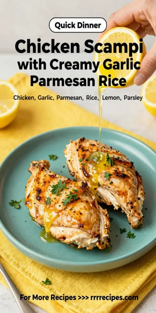 Chicken Scampi with Creamy Garlic Parmesan Rice