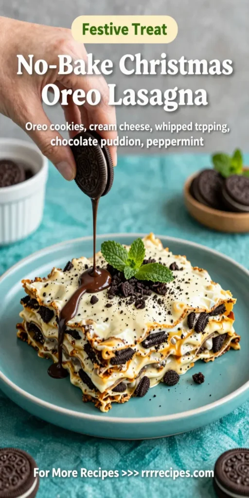 No-Bake Christmas Oreo Lasagna