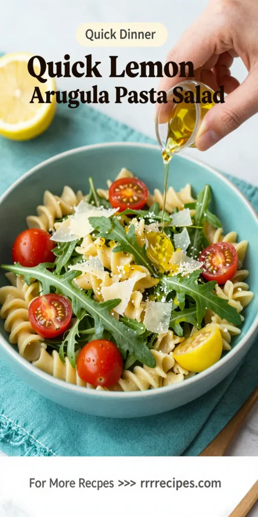 Quick Lemon Arugula Pasta Salad