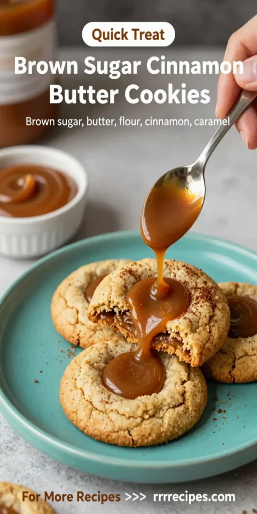 Brown Sugar Cinnamon Butter Cookies with Gooey Caramel Centers