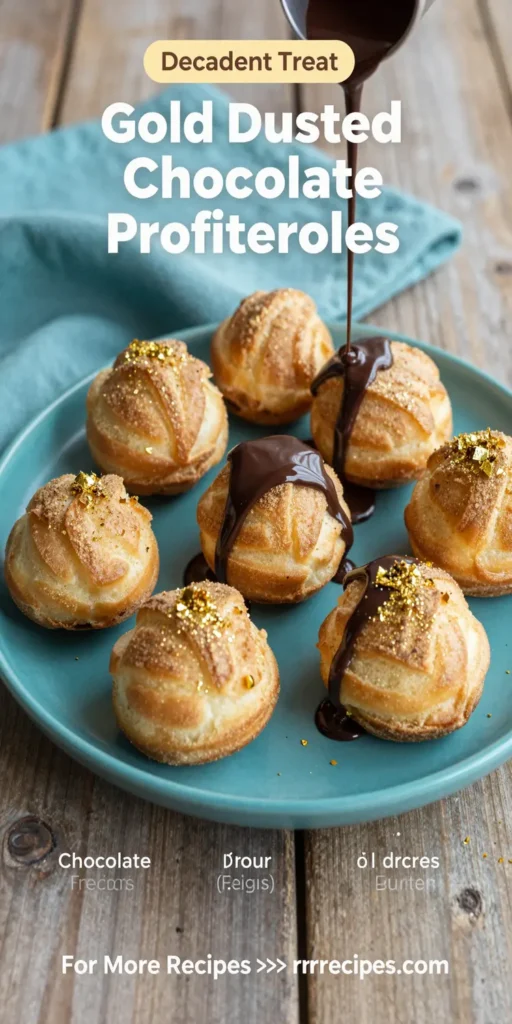 Gold Dusted Chocolate Profiteroles