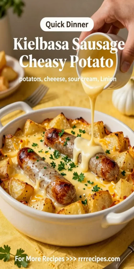 Kielbasa Sausage Cheesy Potato Casserole