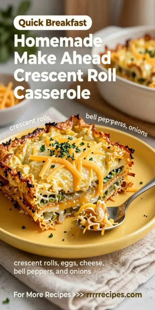 Homemade Make Ahead Crescent Roll Breakfast Casserole