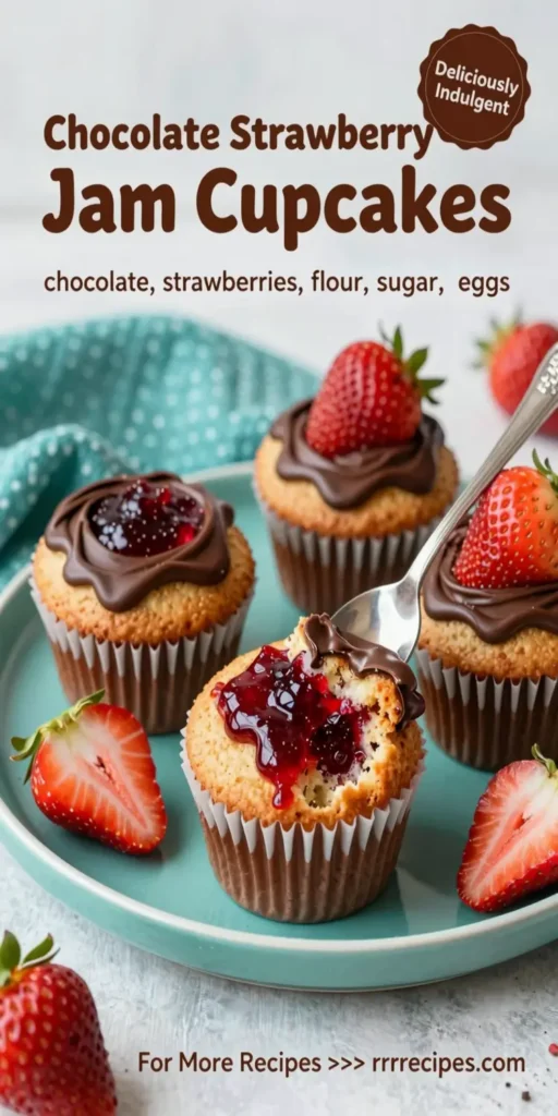 Chocolate Strawberry Jam Cupcakes