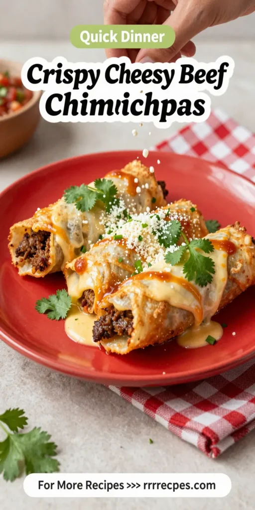 Crispy Cheesy Beef Chimichangas