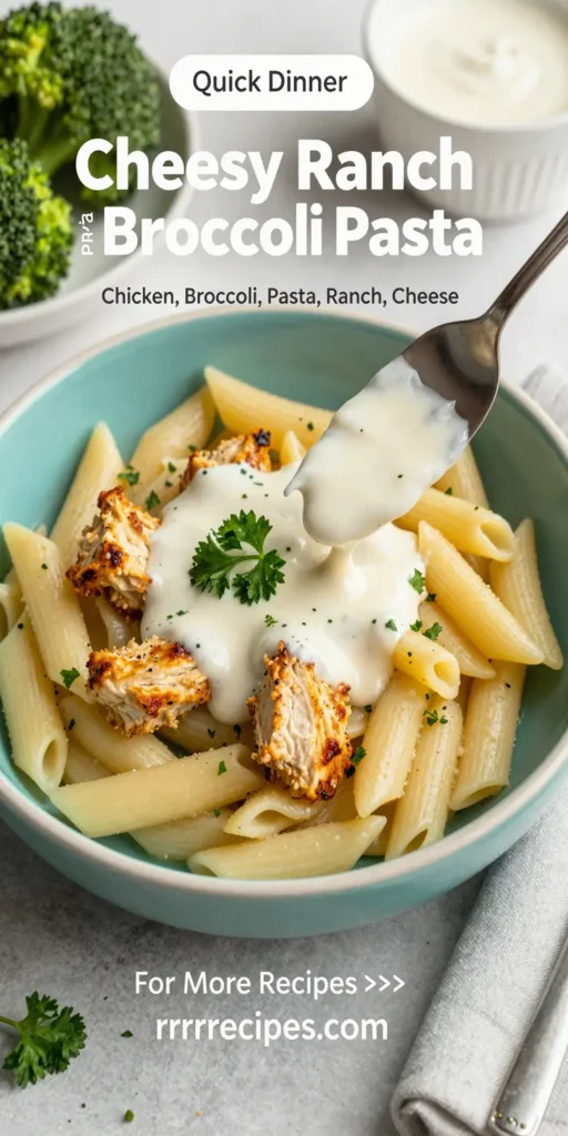 Cheesy Ranch Chicken and Broccoli Pasta Skillet