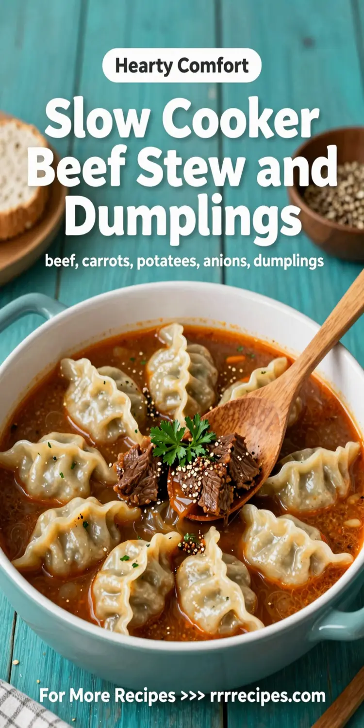 Slow Cooker Beef Stew and Dumplings