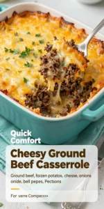 Cheesy Ground Beef Casserole Made With Frozen Potatoes