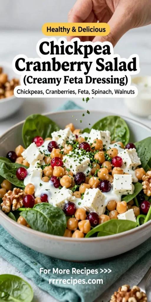 Chickpea Cranberry Salad (Creamy Feta Dressing)