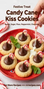 Candy Cane Kiss Cookies