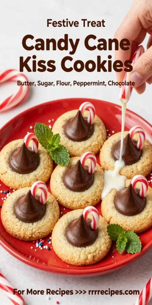 Candy Cane Kiss Cookies