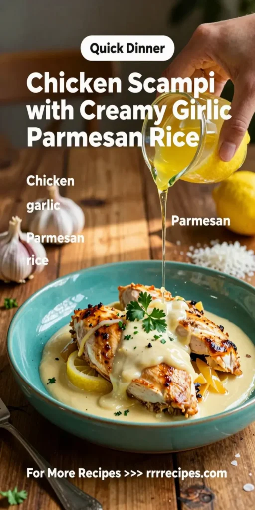 Chicken Scampi with Creamy Garlic Parmesan Rice