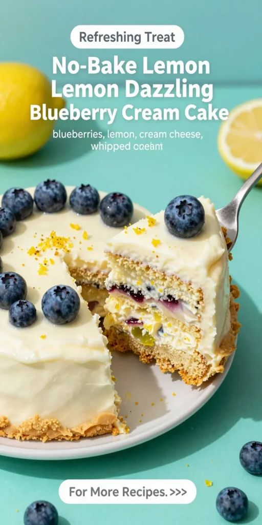 No-Bake Lemon dazzling Blueberry cream Cake