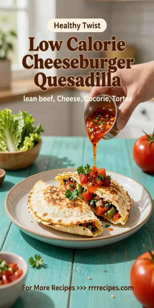 Low Calorie Cheeseburger Quesadilla