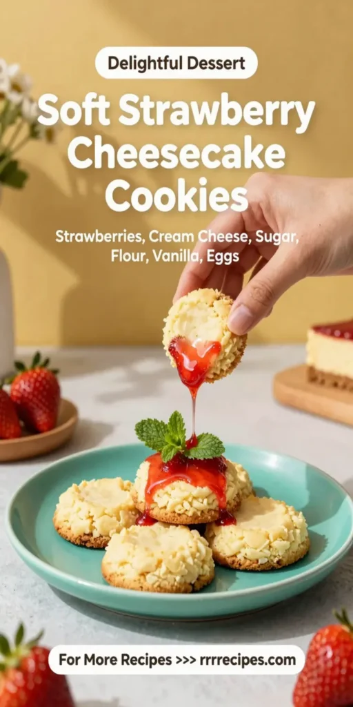 Soft Strawberry Cheesecake Cookies