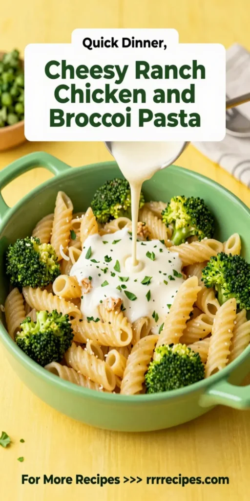 Cheesy Ranch Chicken and Broccoli Pasta Skillet