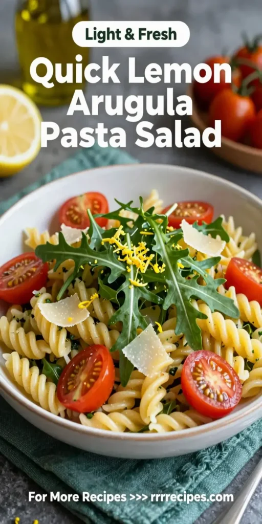 Quick Lemon Arugula Pasta Salad