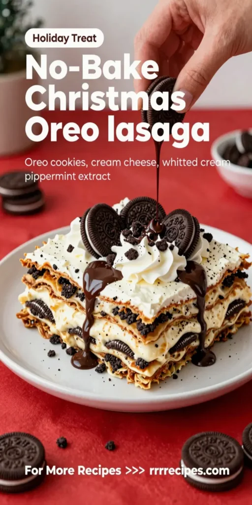 No-Bake Christmas Oreo Lasagna
