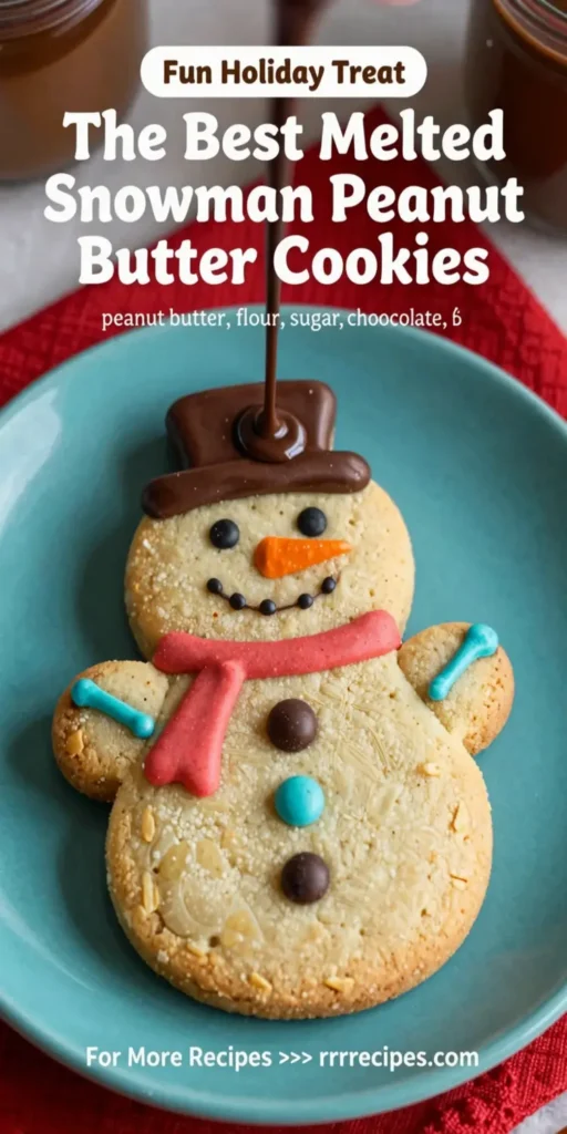 The Best Melted Snowman Peanut Butter Cookies