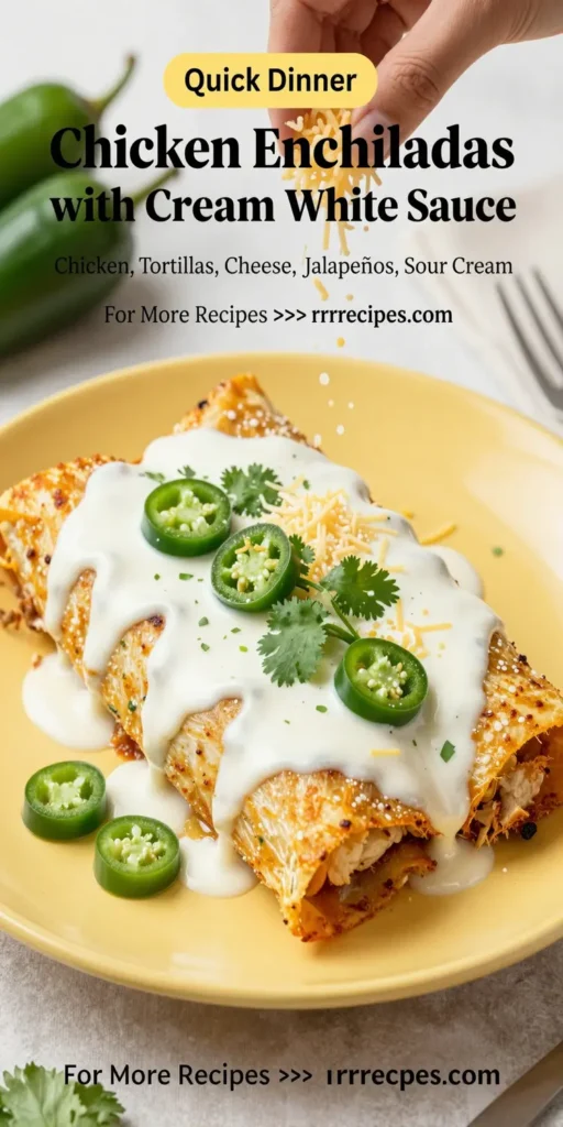 Chicken Enchiladas with Sour Cream White Sauce