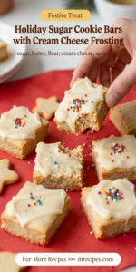 Holiday Sugar Cookie Bars with Cream Cheese Frosting