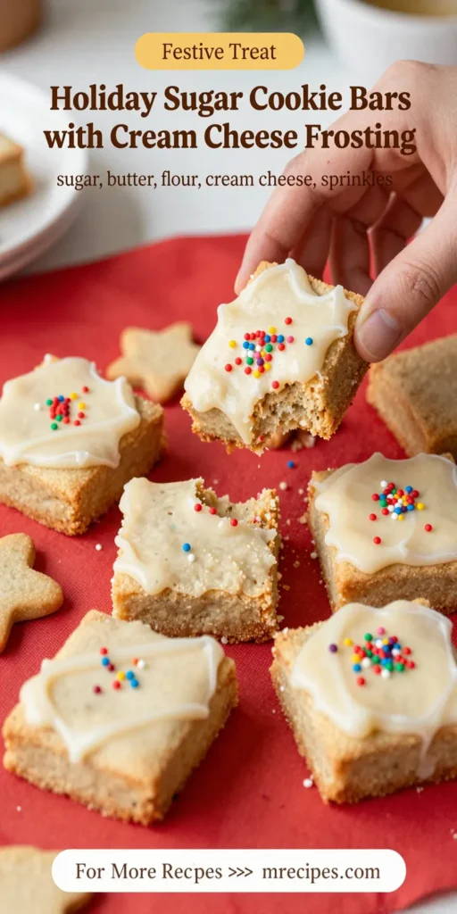 Holiday Sugar Cookie Bars with Cream Cheese Frosting
