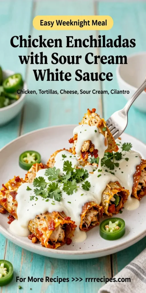 Chicken Enchiladas with Sour Cream White Sauce