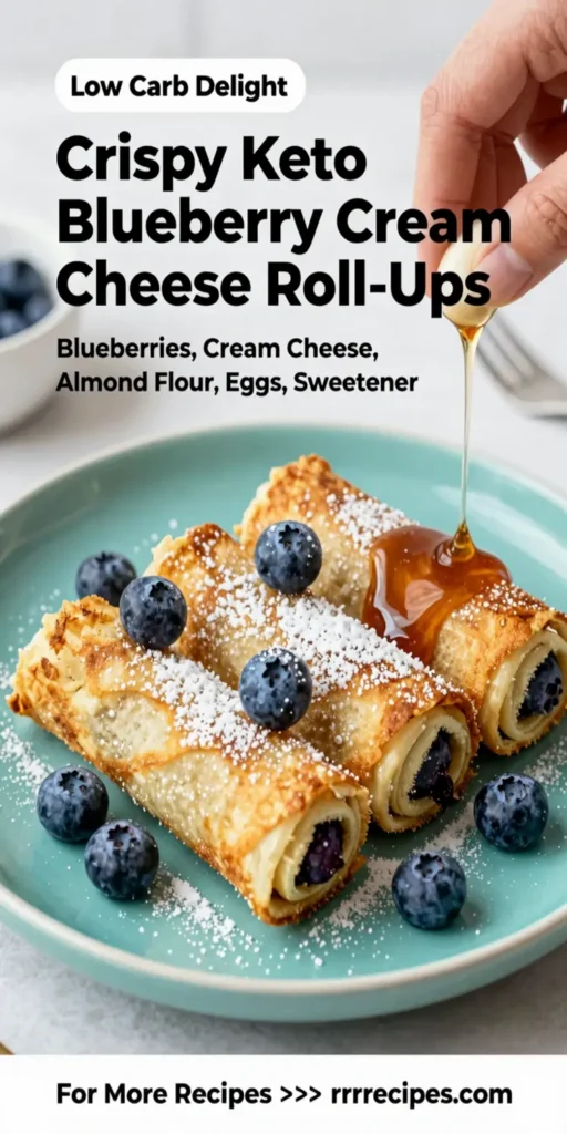 Crispy Keto Blueberry Cream Cheese Roll-Ups
