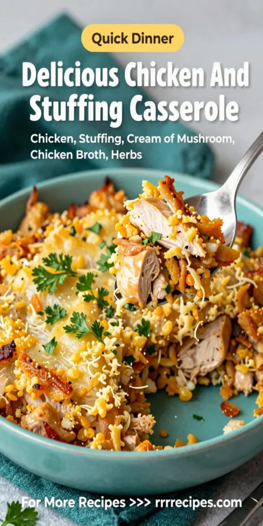 Delicious Chicken And Stuffing Casserole