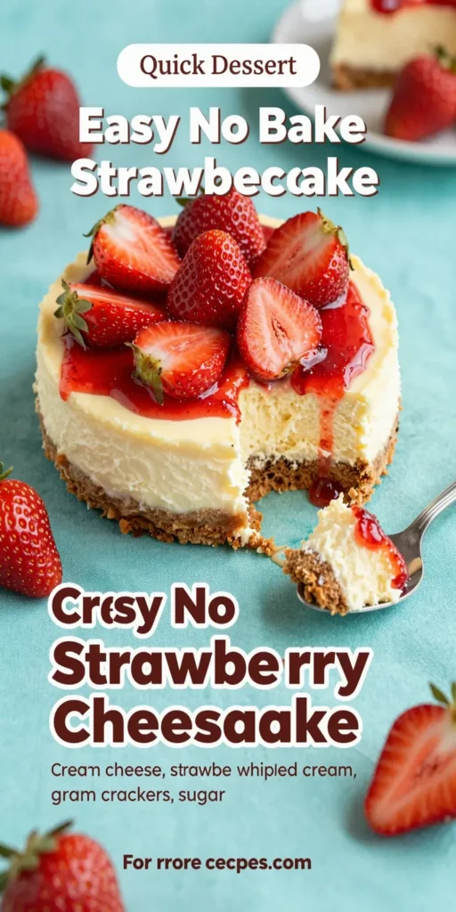 Easy No Bake Strawberry Cheesecake