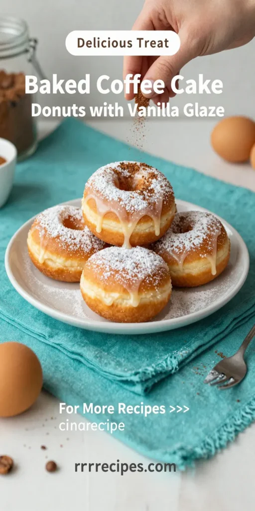 Baked Coffee Cake Donuts with Vanilla Glaze