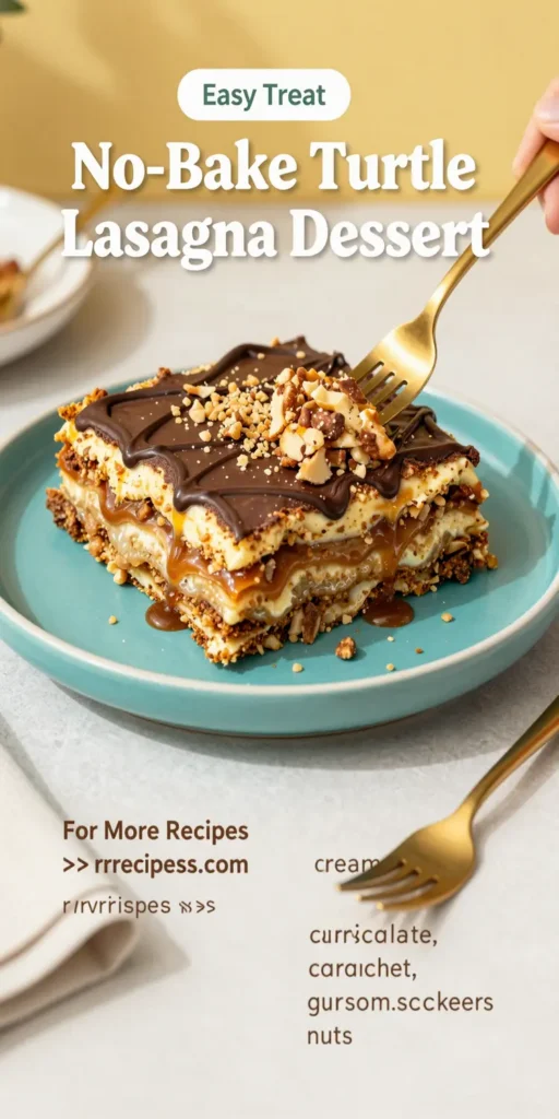 No-Bake Turtle Lasagna Dessert