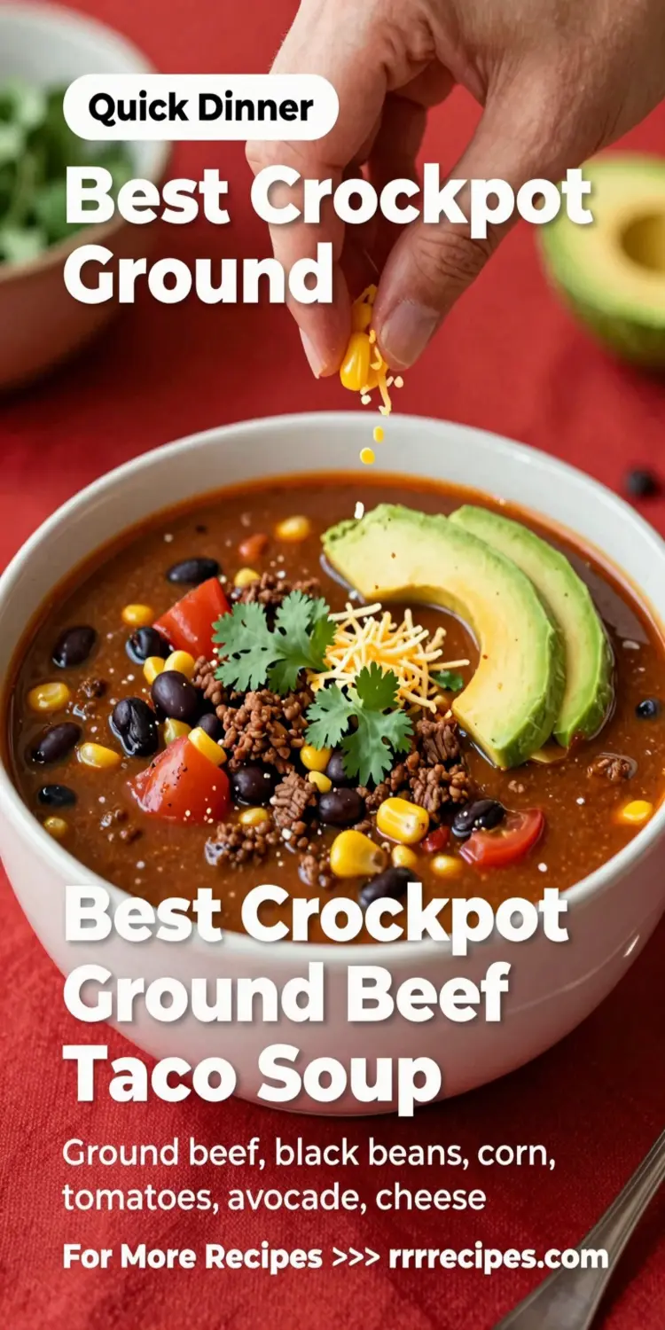 Best Crockpot Ground Beef Taco Soup