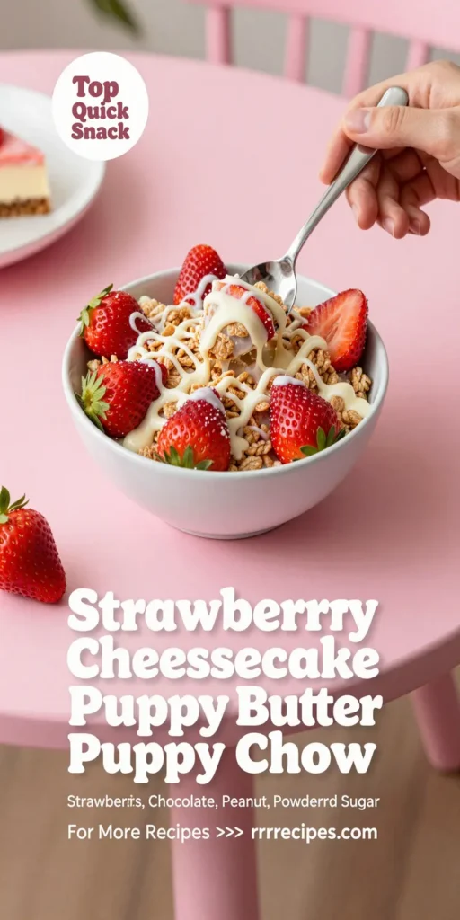 Strawberry Cheesecake Puppy Chow